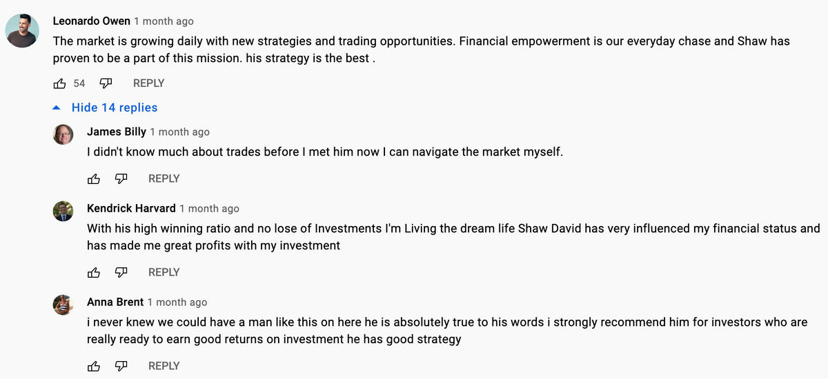 A trading broker scam on YouTube